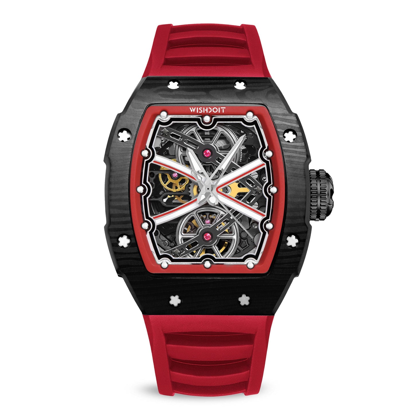 Best Mens Automatic Mechanical Runway Black Red Watch In Wishdoit Watches