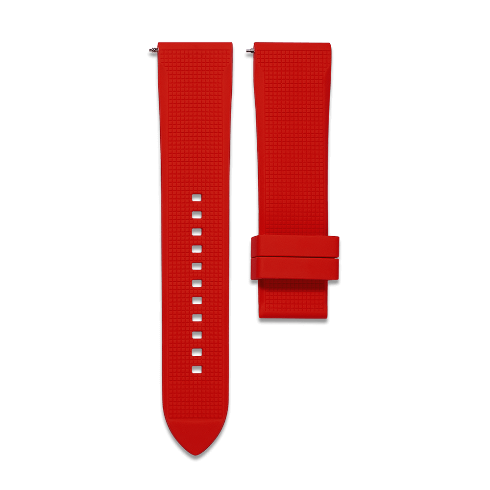 Red Scarf 22mm (Suitable For Urca)Fluororubber Strap  - Wishdoit Watches