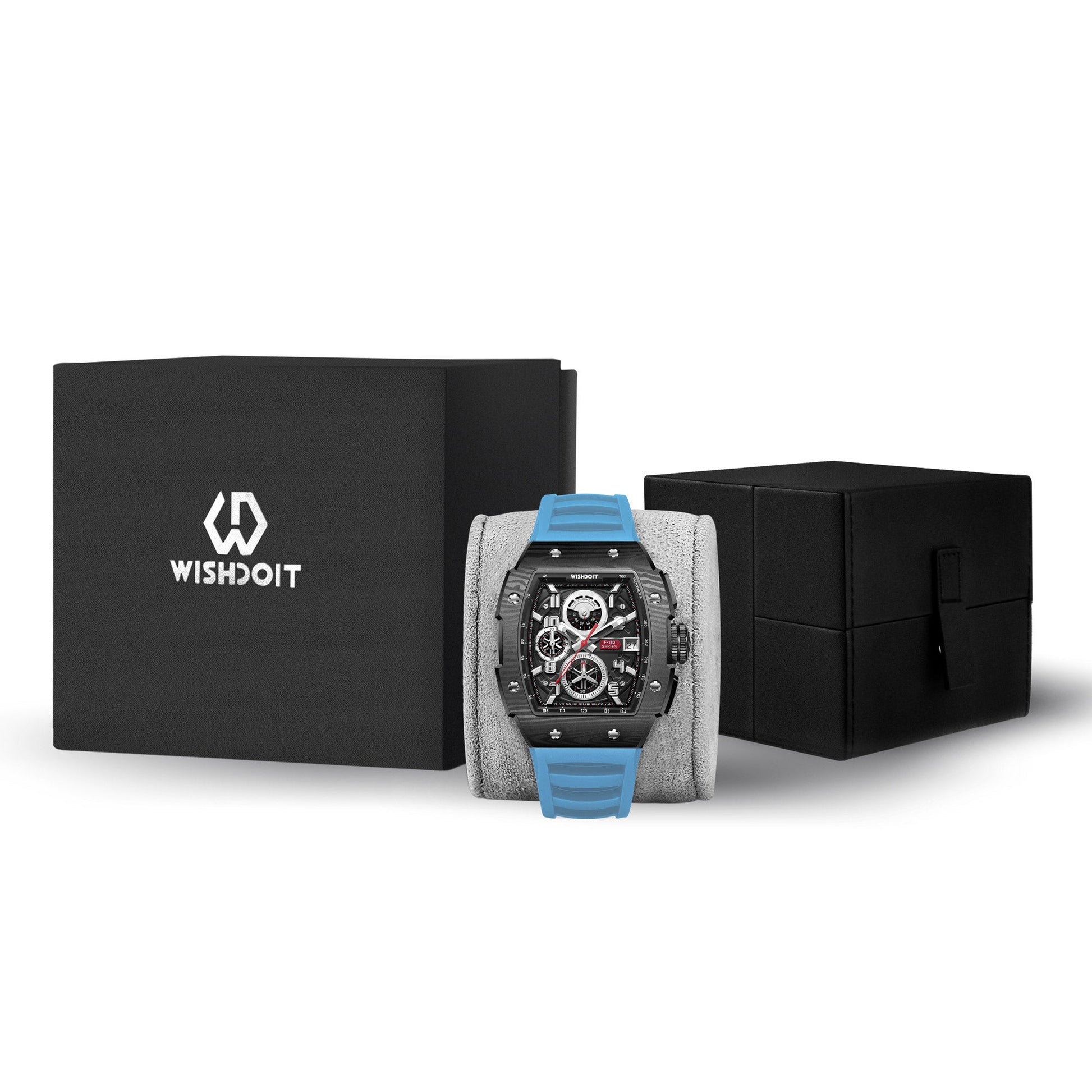 Shop Racing F-150 Chronograph Quartz Black-Light Blue Watch | Wishdoit watch