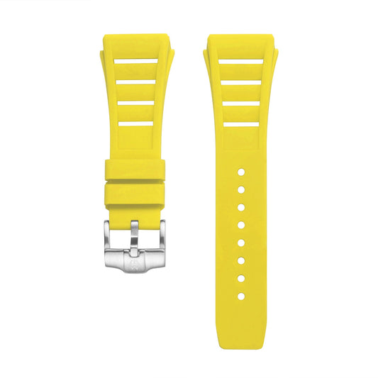 Fluoro rubber Watch Strap Yellow 25mm | Wishdoit Watches