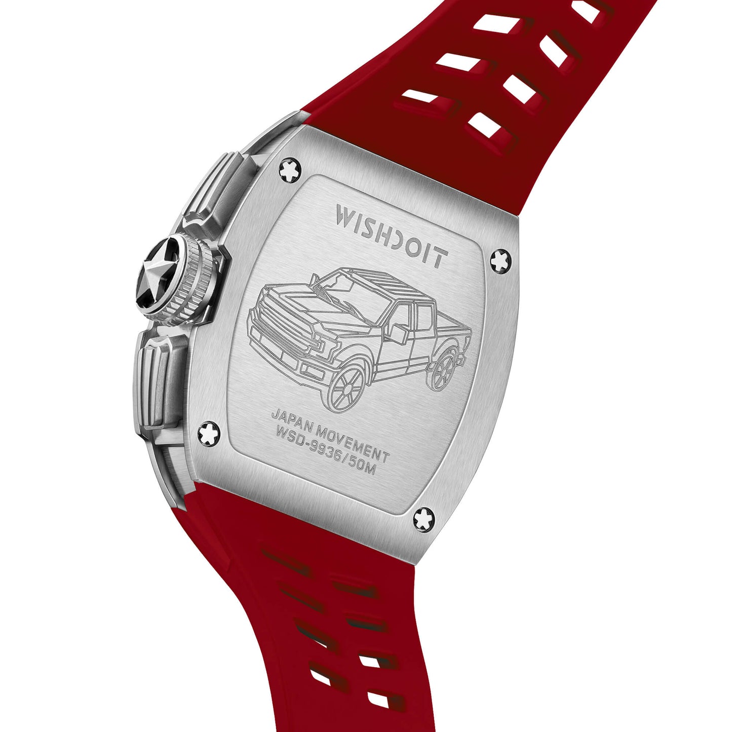 Racing | F-150 Chrono-Silvery Watch (Red Strap)