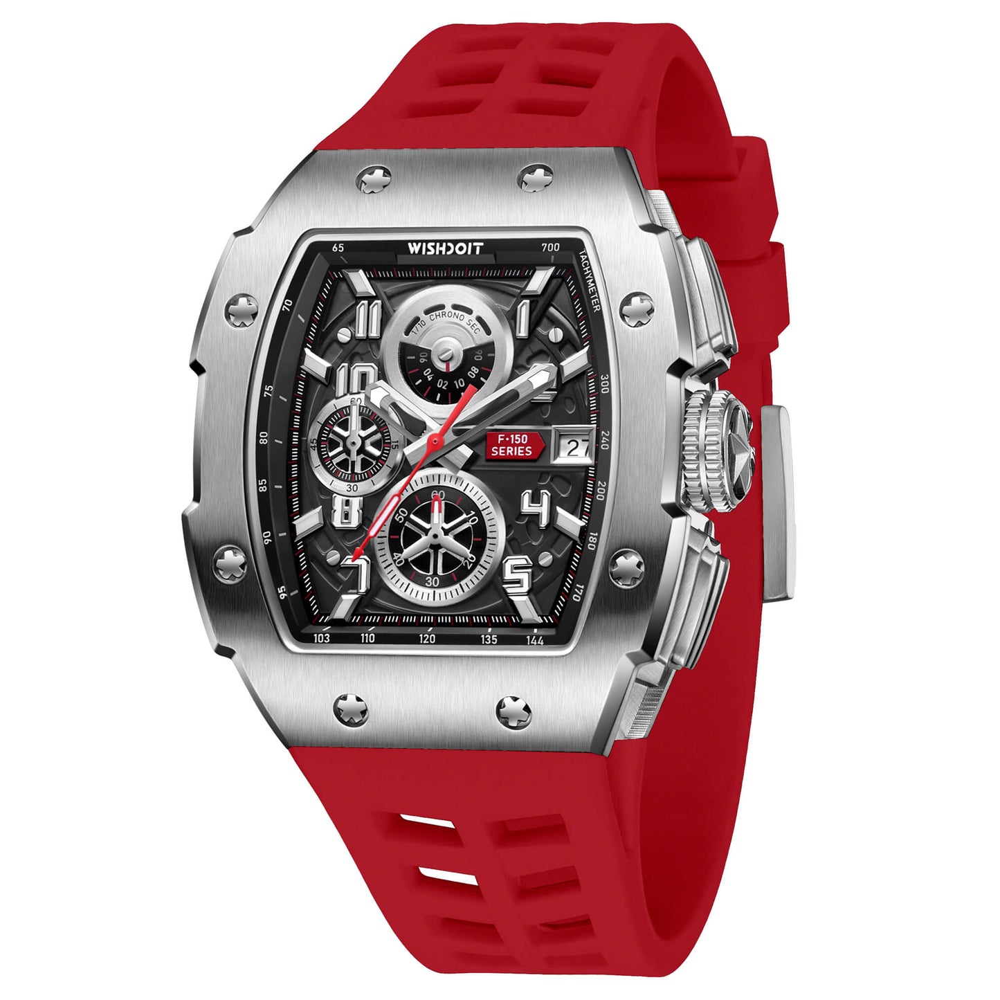 Shop Racing F-150 Series Chronograph Quartz Silver Red Watch | Wishdoit