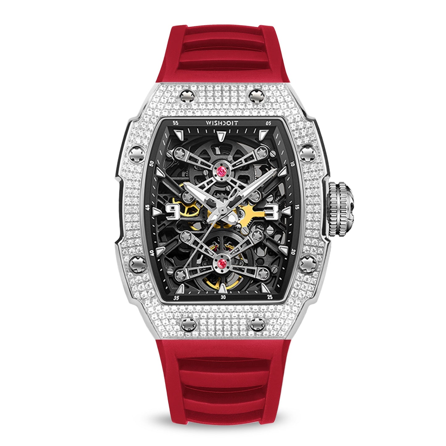Shop Tonneau Mechanical Watches For Men- Customize Red | Wishdoit