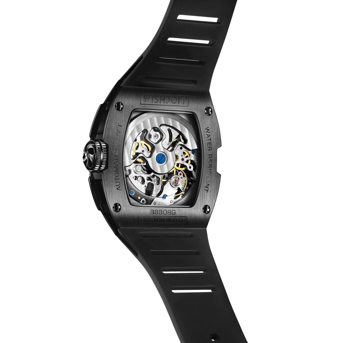 Psychic Compass Men's Mechanical Tonneau Watch - Black | Wishdoit Watches