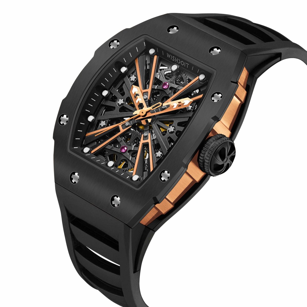 The X-series Tonneau Mechanical Watches For Men - Black | Wishdoit Watches