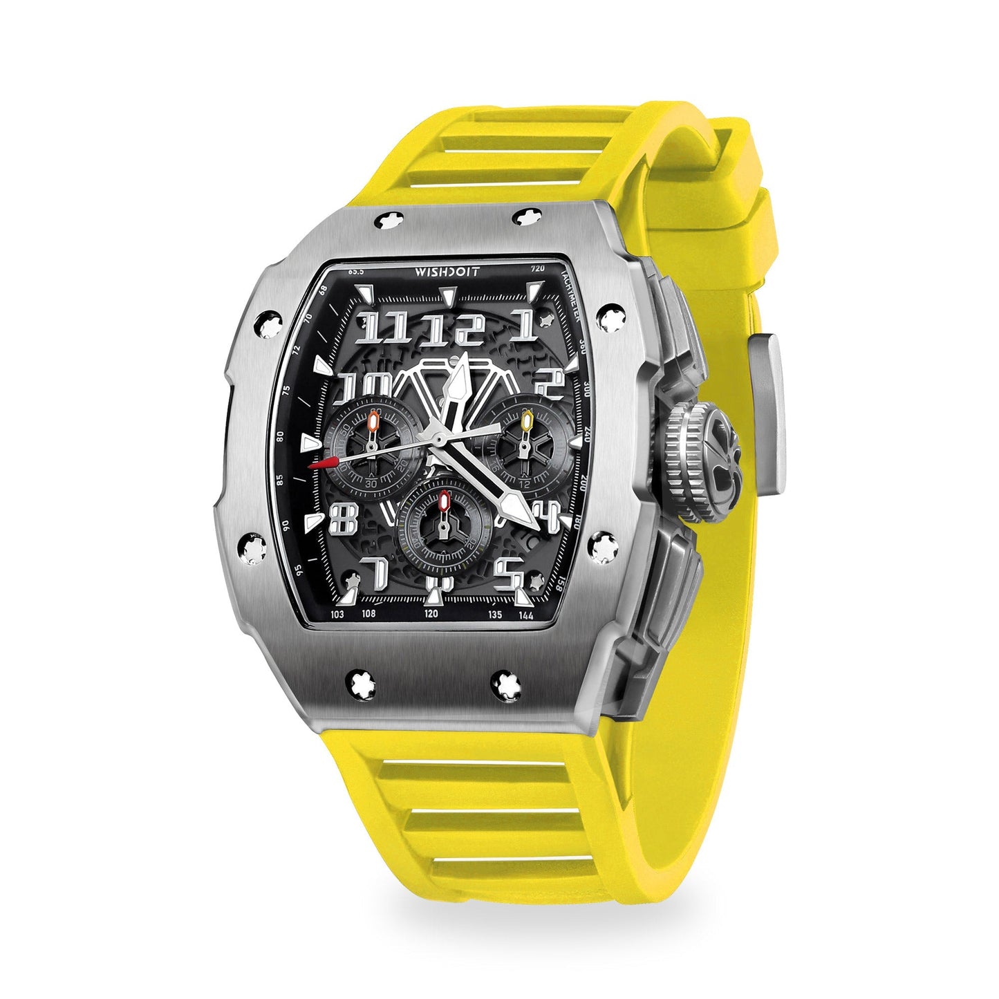 Shop Racing GT Chronograph Quartz Silver Yellow Watch on Wishdoit Watches