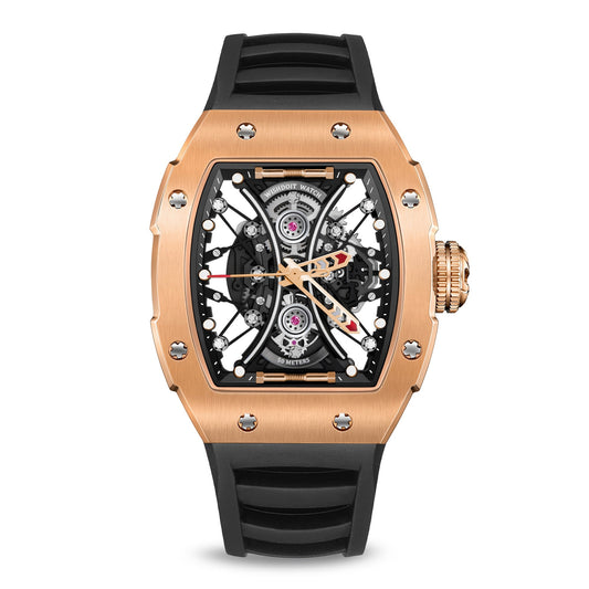 Buy Quartz Sports Skeleton Gold Watch on Wishdoit Watches