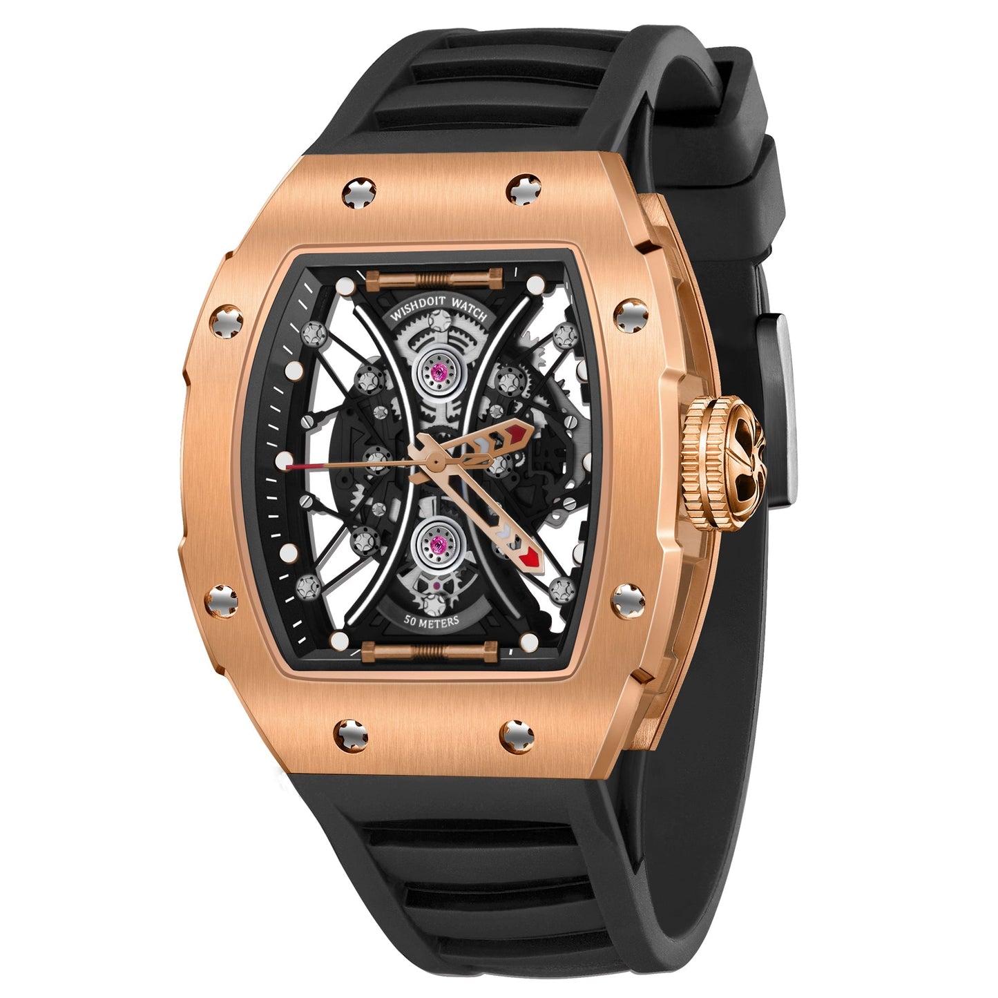 Buy Quartz Sports Skeleton Gold Watch on Wishdoit Watches