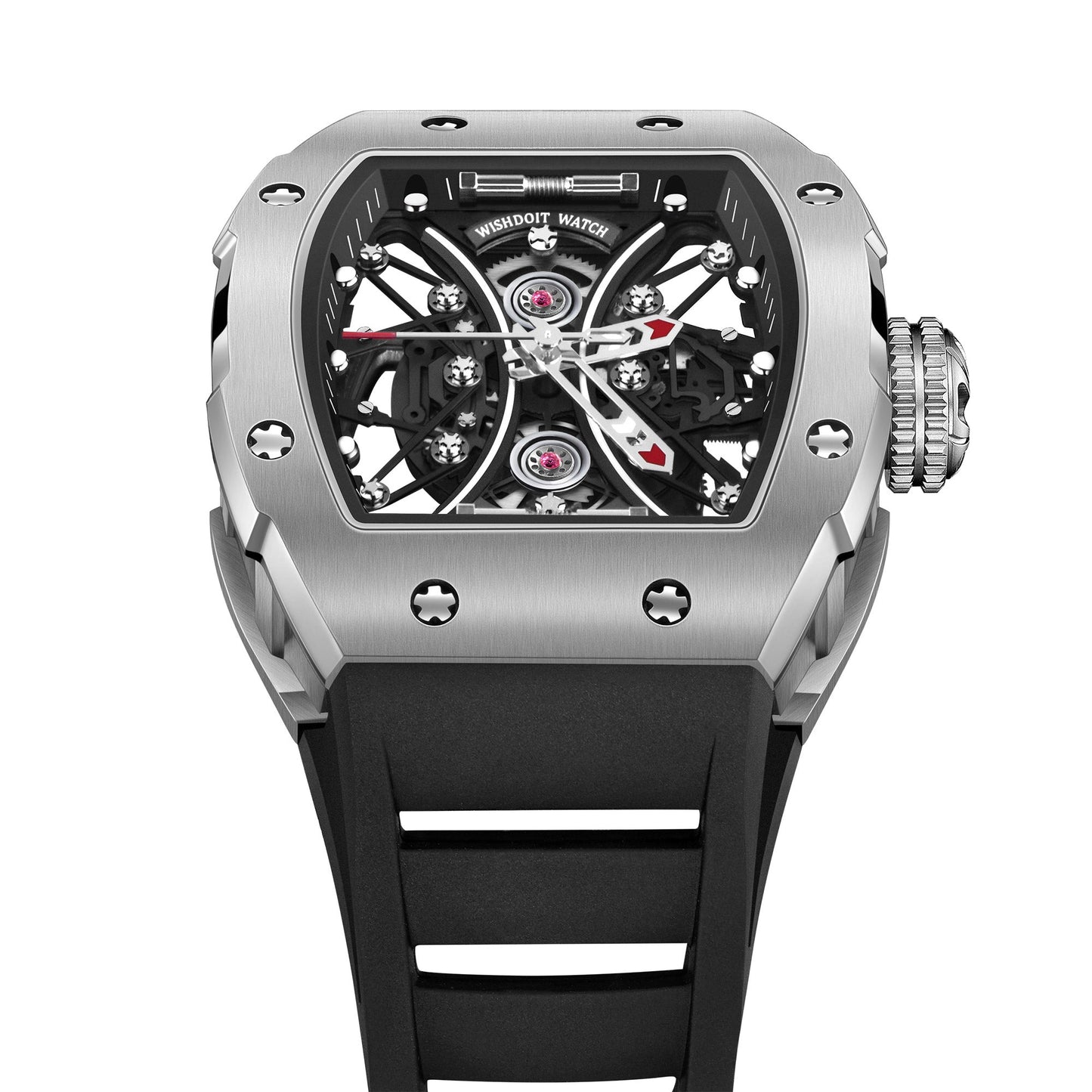 Skeleton | Hourglass-Silvery Watch - Wishdoit WatchesWSD9917:silvery black