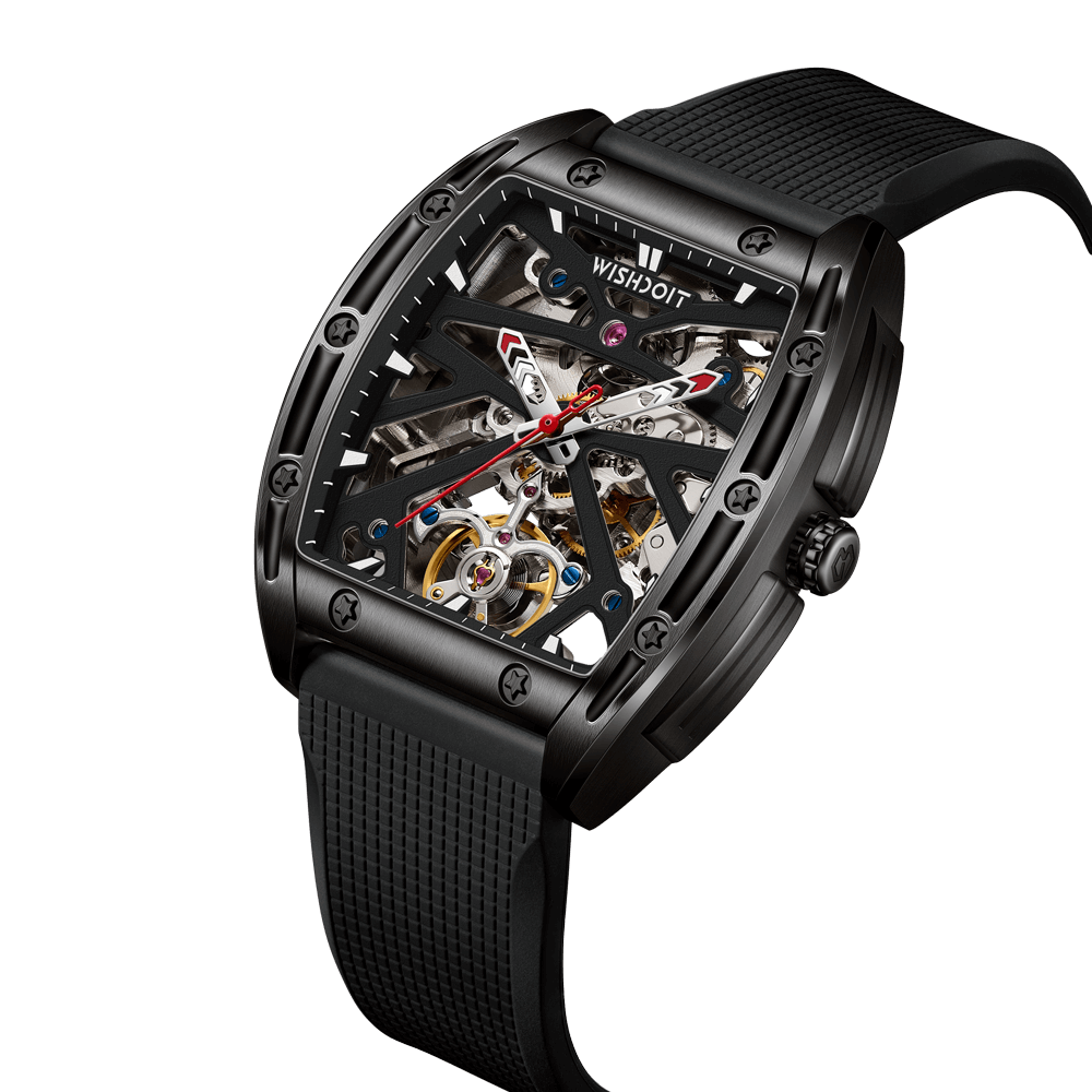 VDay Gift | Urca-Couple Watches-Black&Silvery Red - Wishdoit WatchesWSD-9905-Couple1