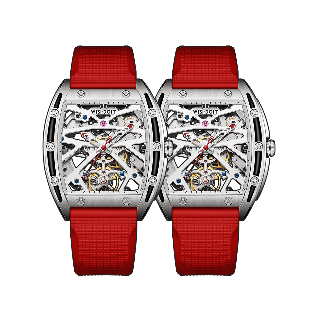 VDay Gift | Urca-Couple Watches-Two Silvery Red - Wishdoit WatchesWSD-9905-Couple4