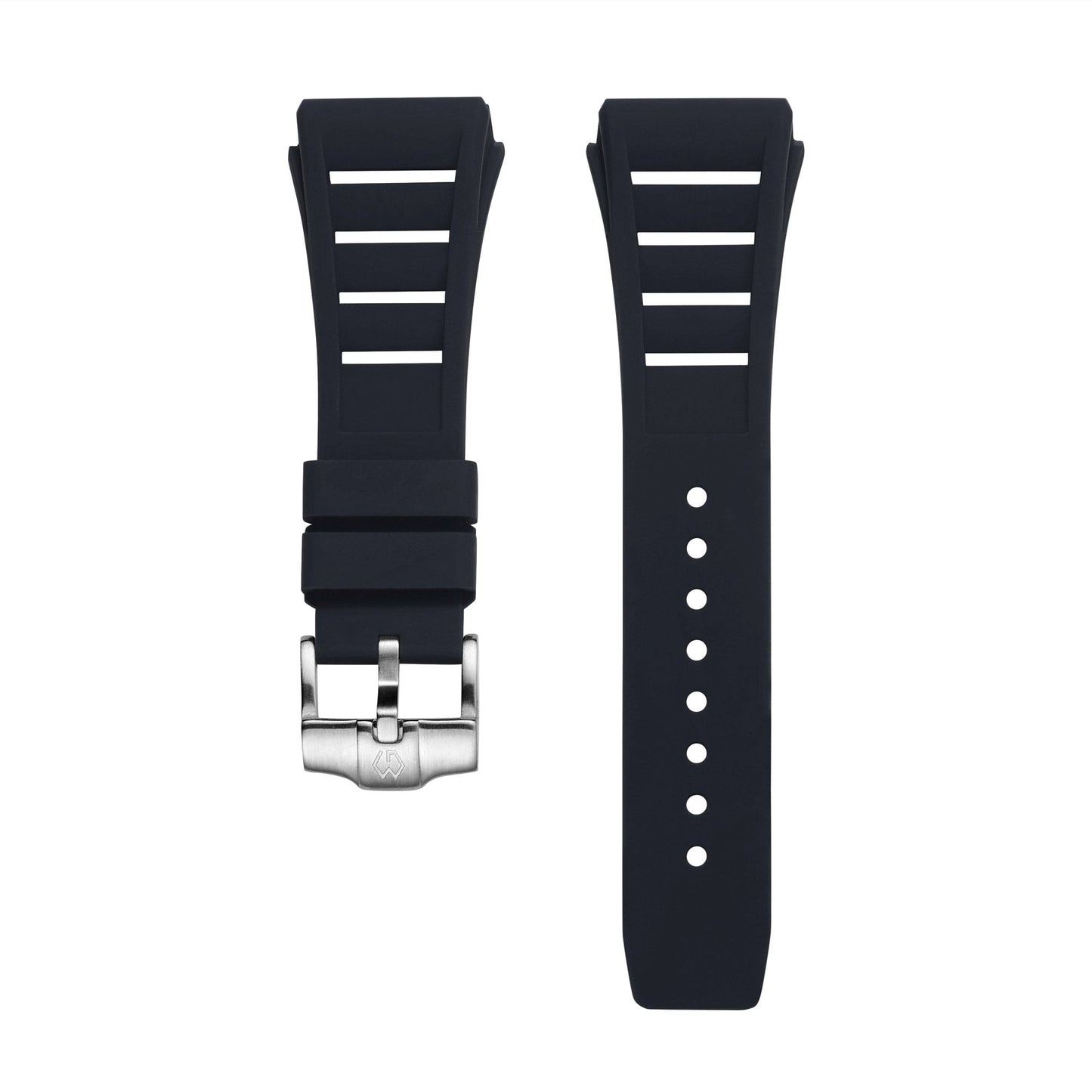 Fluoro rubber Watch Strap Black 25mm | Wishdoit Watches
