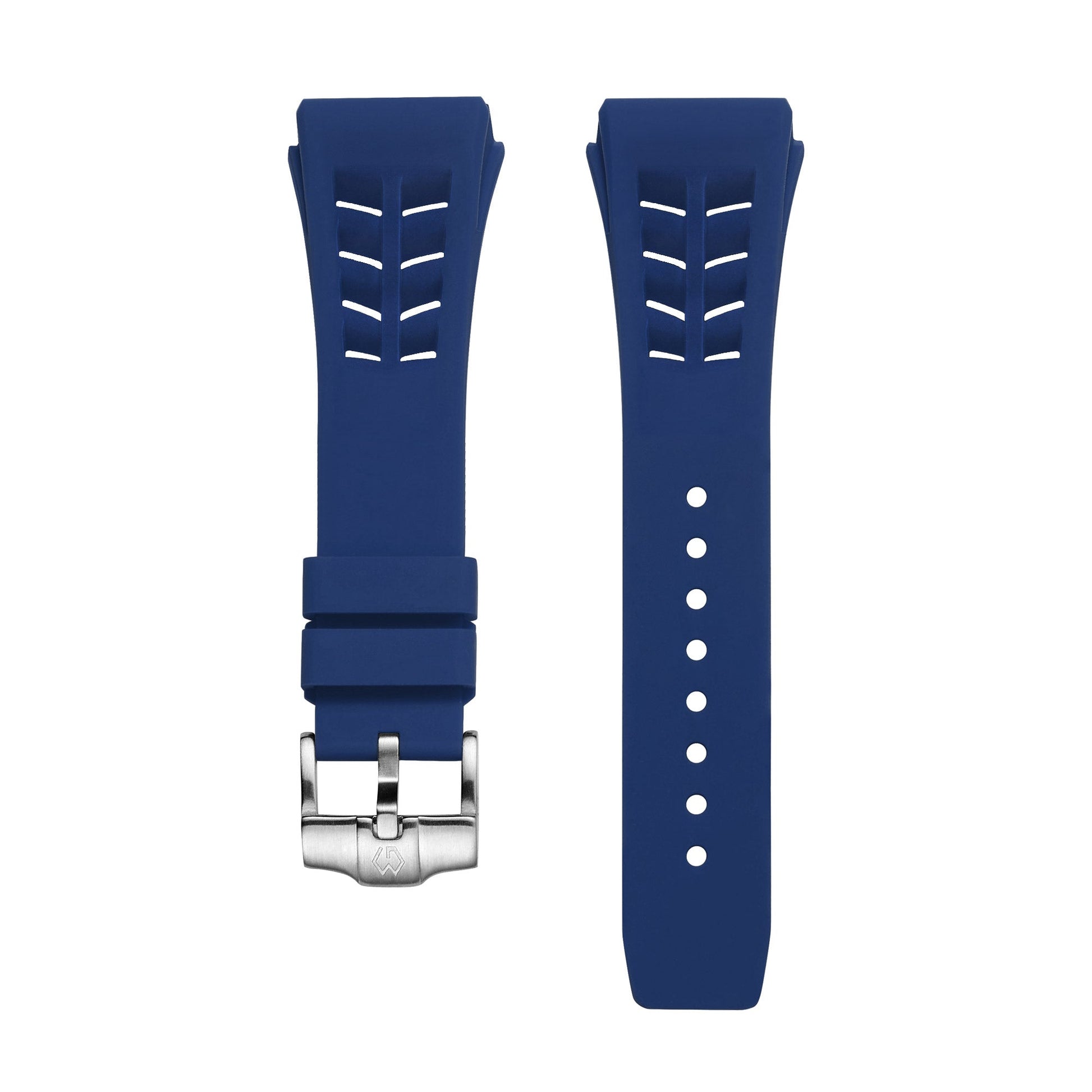 Fluoro rubber Watch Strap For Men Blue 25mm | Wishdoit Watches
