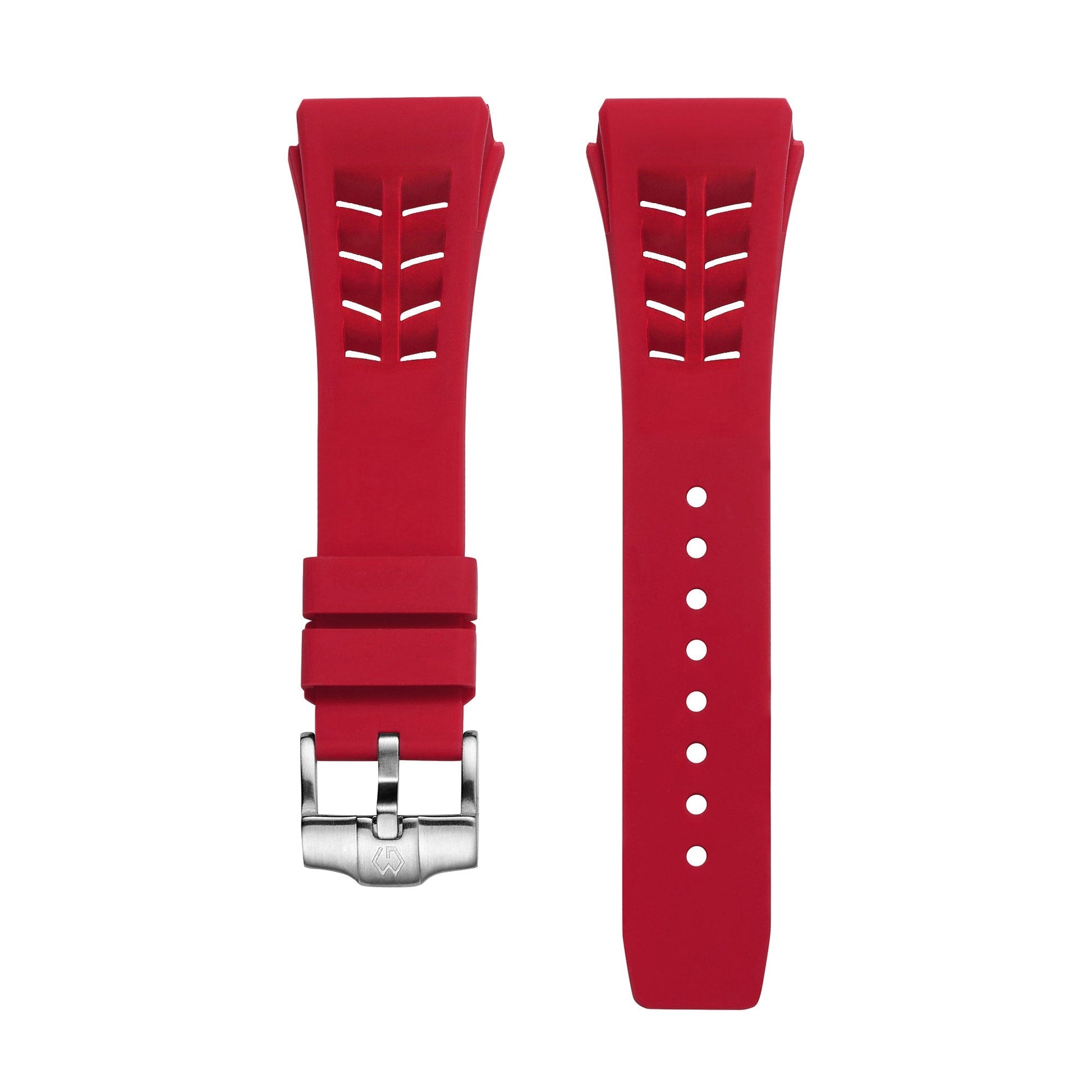Fluoro rubber Watch Strap For Men Red 25mm | Wishdoit Watches
