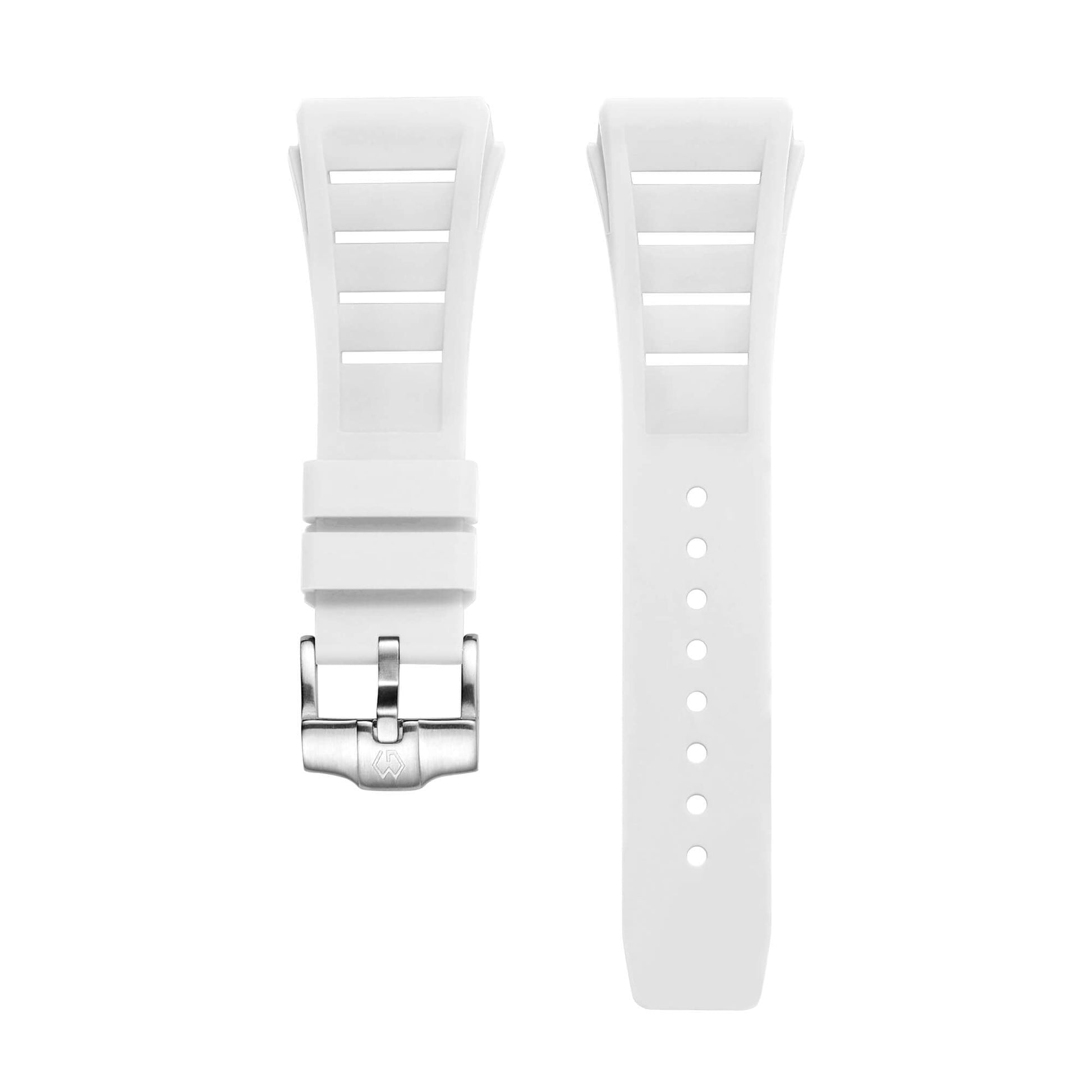 Fluoro rubber Watch Strap White 25mm | Wishdoit Watches